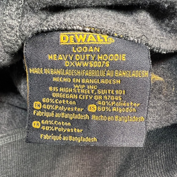 DeWalt Logan Heavy Duty Hoodie Sweatshirt Men XXL Gray Pullover Workwear Utility - Picture 7 of 9
